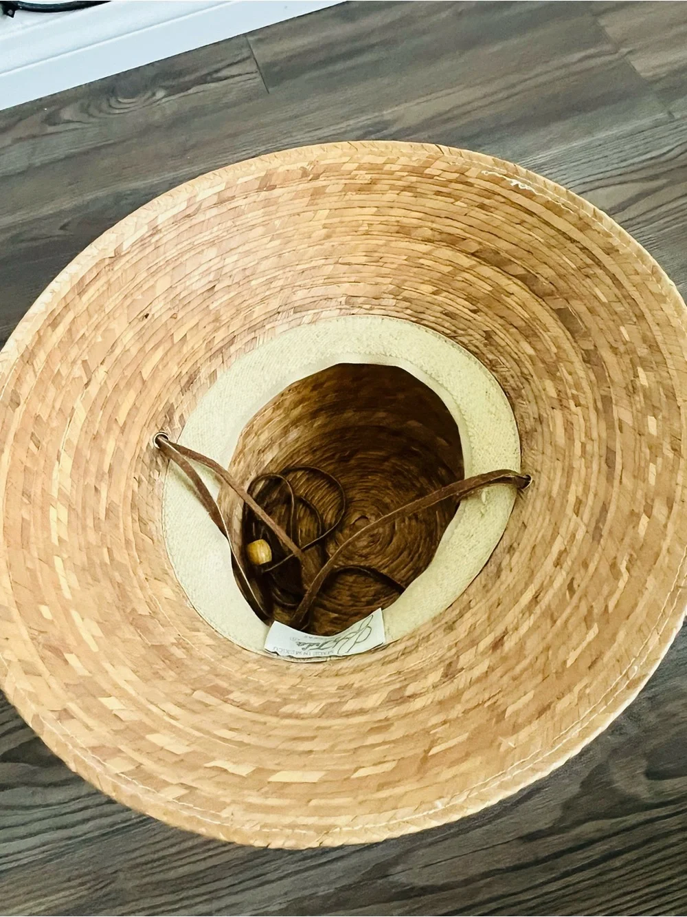 Natural Straw Sun Hat with Leather Tie